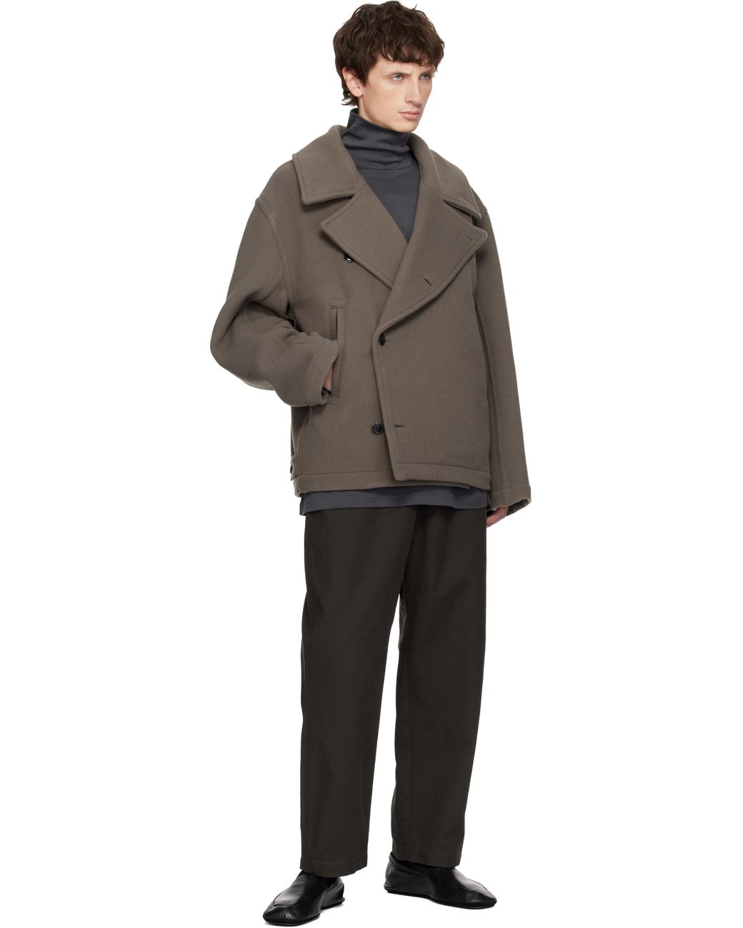 Lemaire Black Indoor Slipper Loafers for men