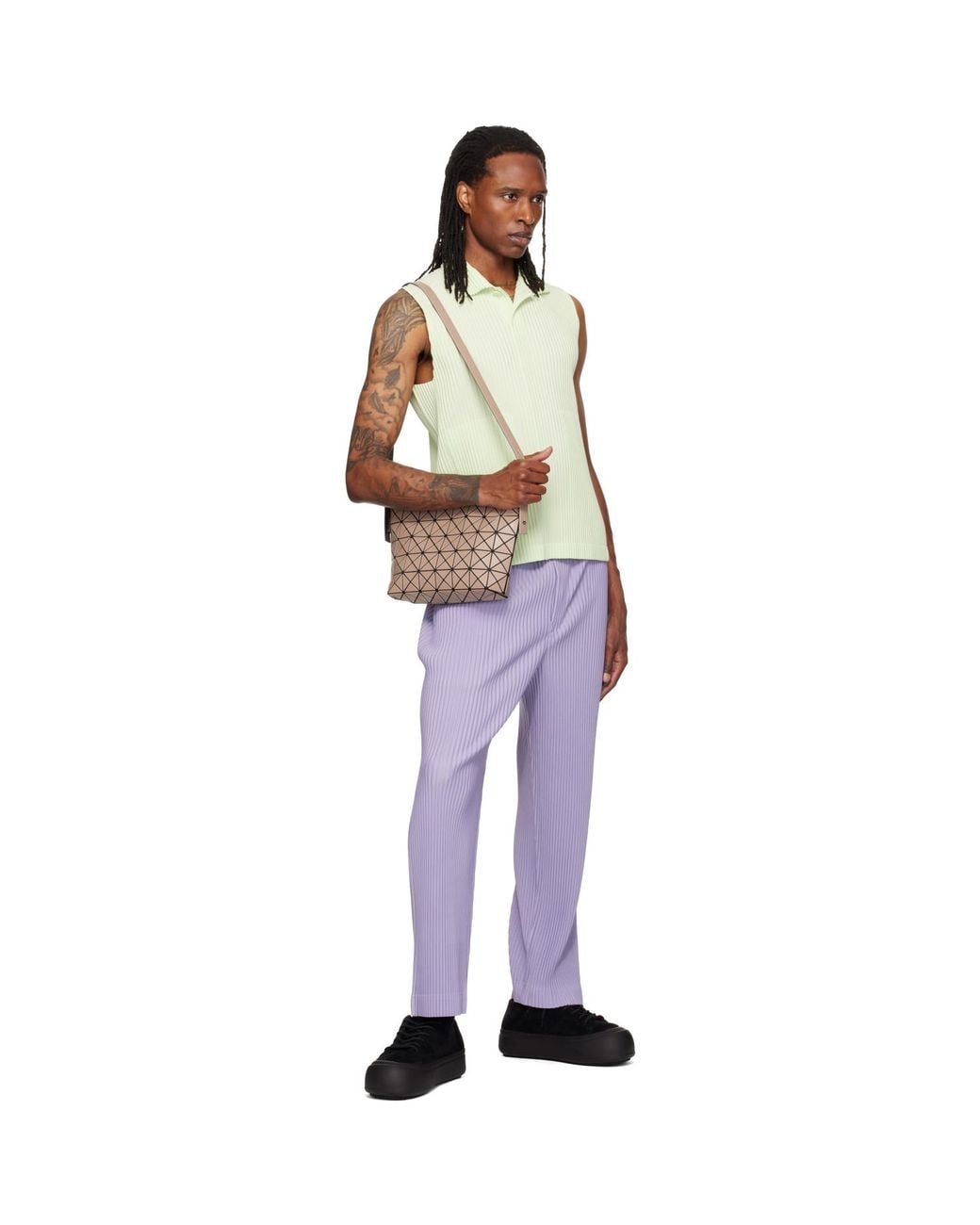 Issey Miyake Metallic Taupe Musette Bag for men