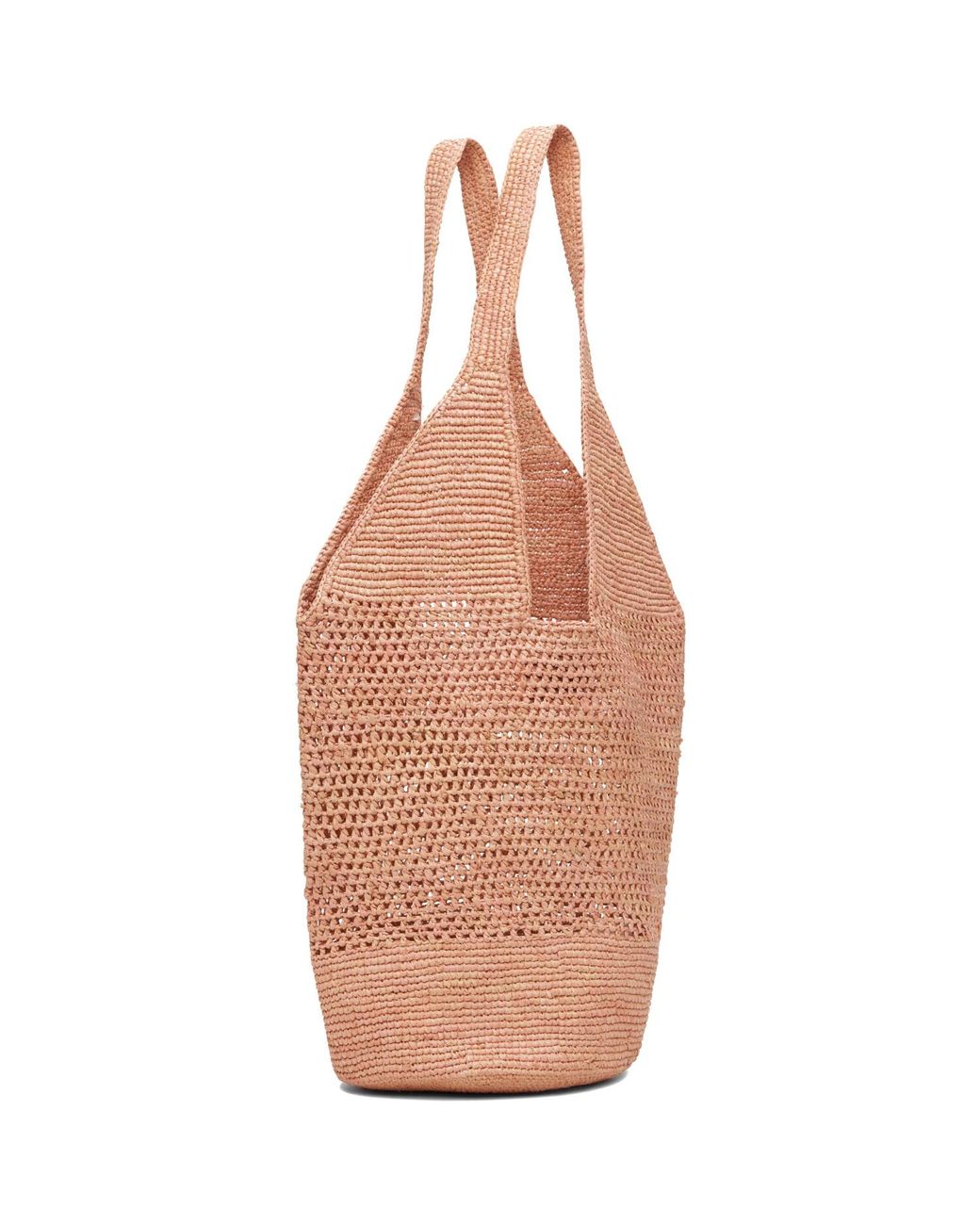 Anine Bing Brown Leah Logo Raffia Bag