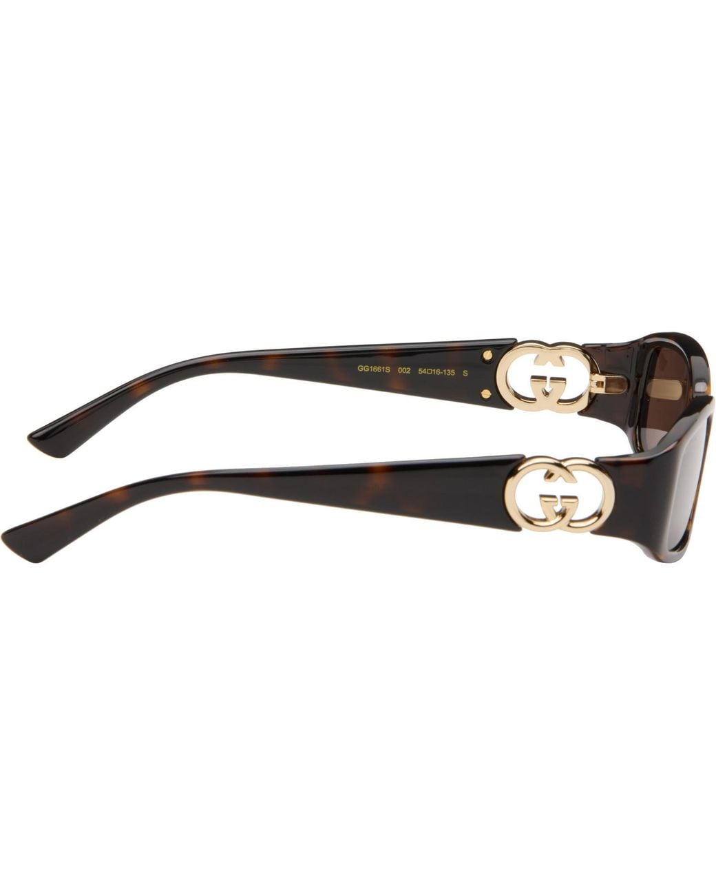 Gucci Brown Rectangular Frame Sunglasses