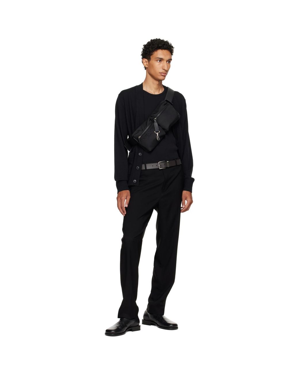 Givenchy Black Cargo Canvas Belt Bag for men