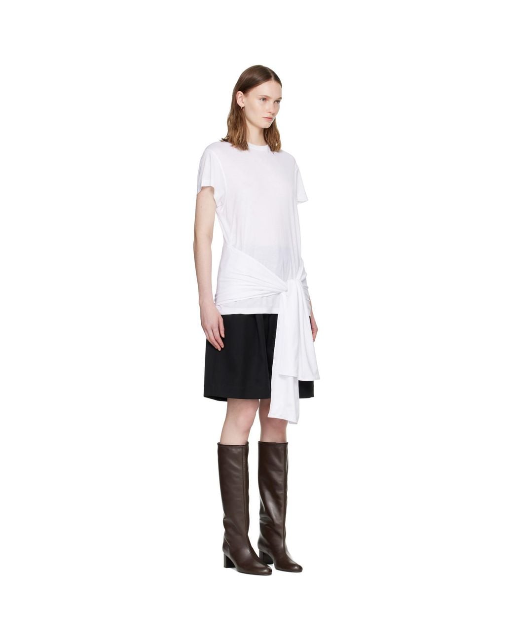 Totême White Tie-Waist Jersey T-Shirt