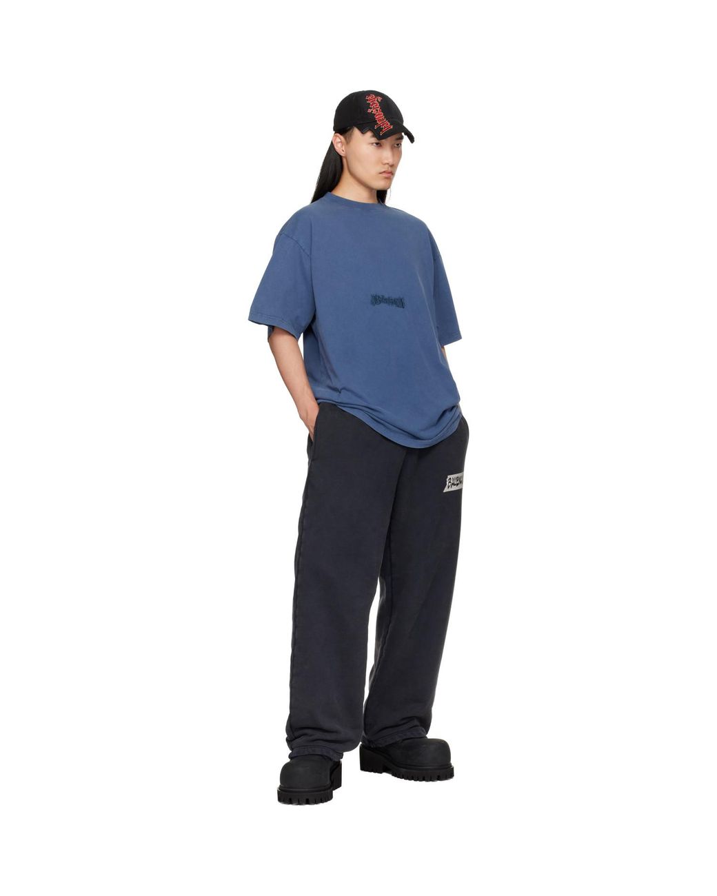 Balenciaga Blue Twisted T-Shirt for men