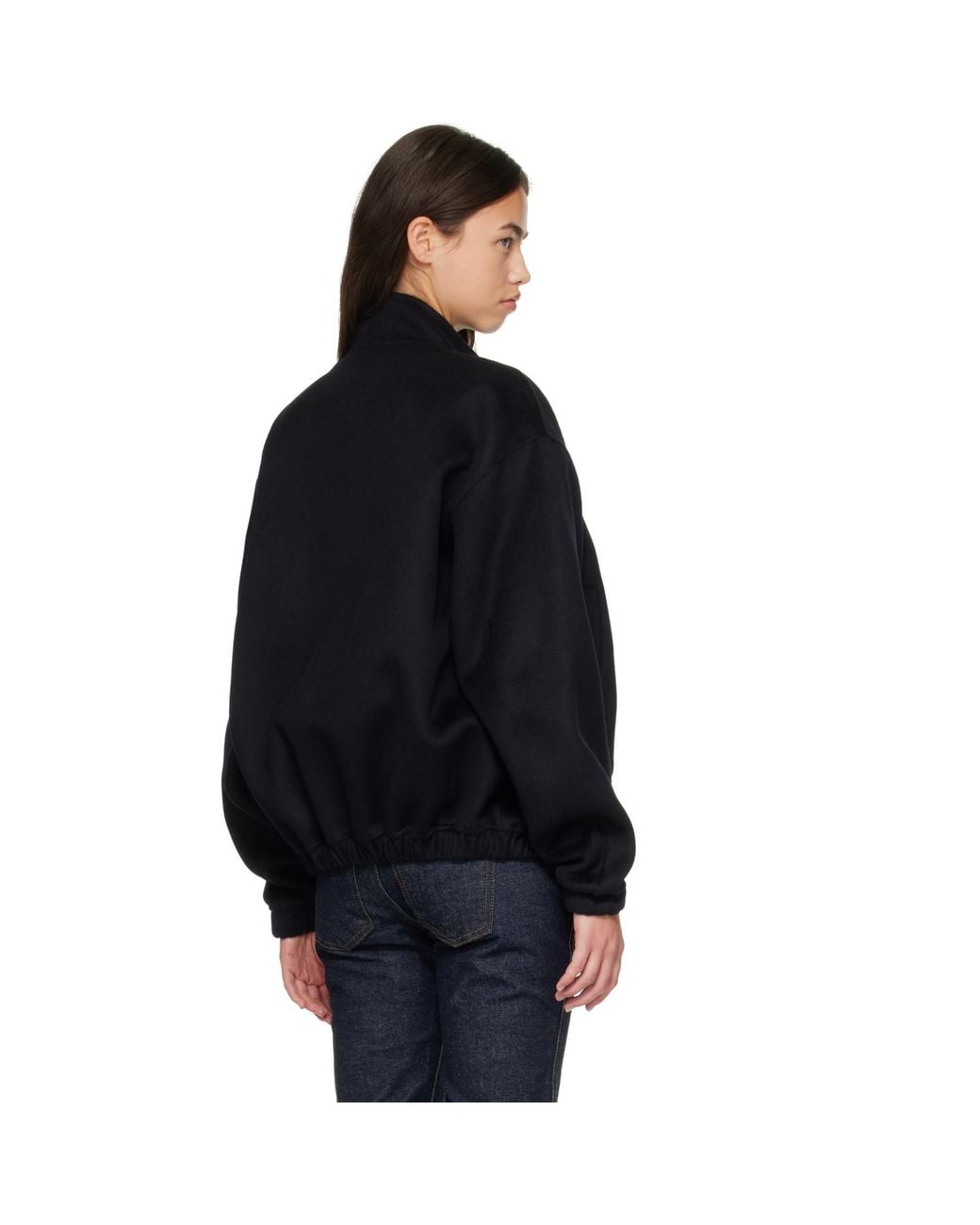 NOTHING WRITTEN Black Plaza Zip Blouson Jacket