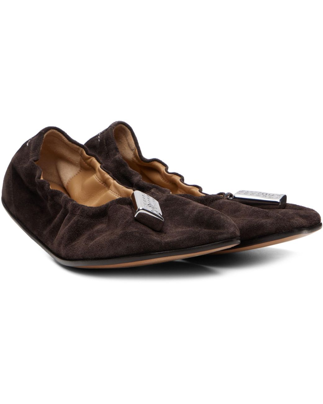 MM6 by Maison Margiela Black Suede Anatomic Travel Ballerina Flats