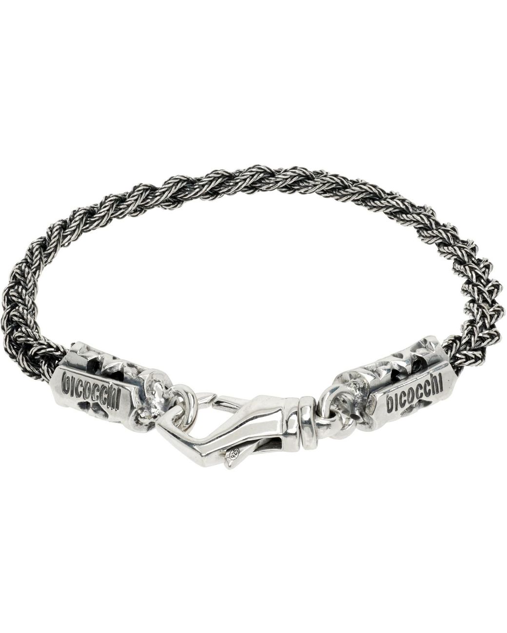 Emanuele Bicocchi Black 3-Wire Braided Bracelet for men