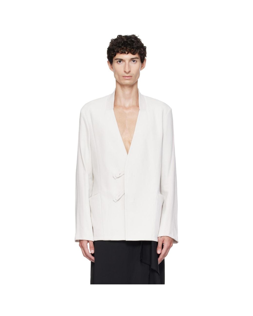 Kiko Kostadinov White Off- Koru Slim Blazer for men