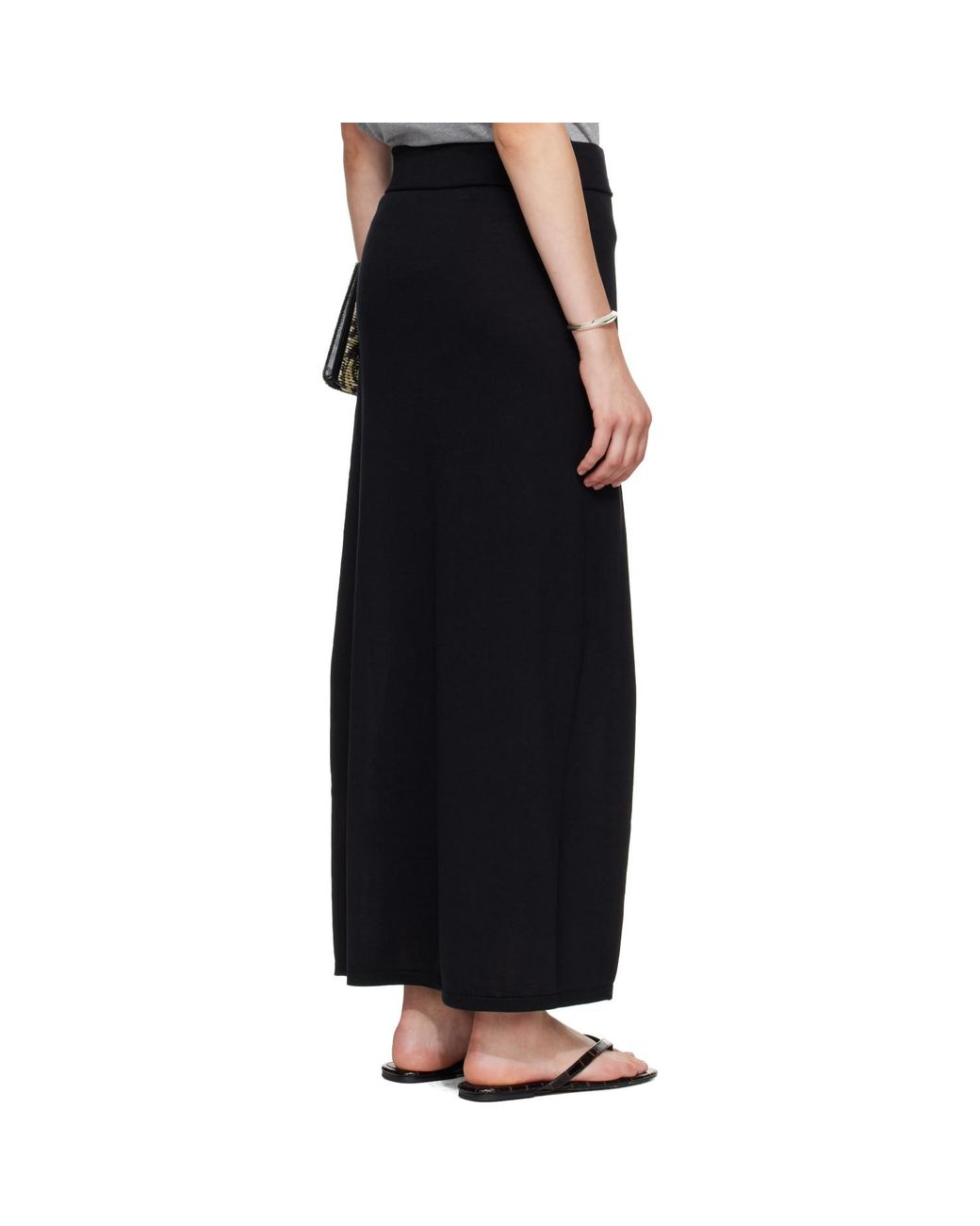 Totême Black Long Knit Maxi Skirt