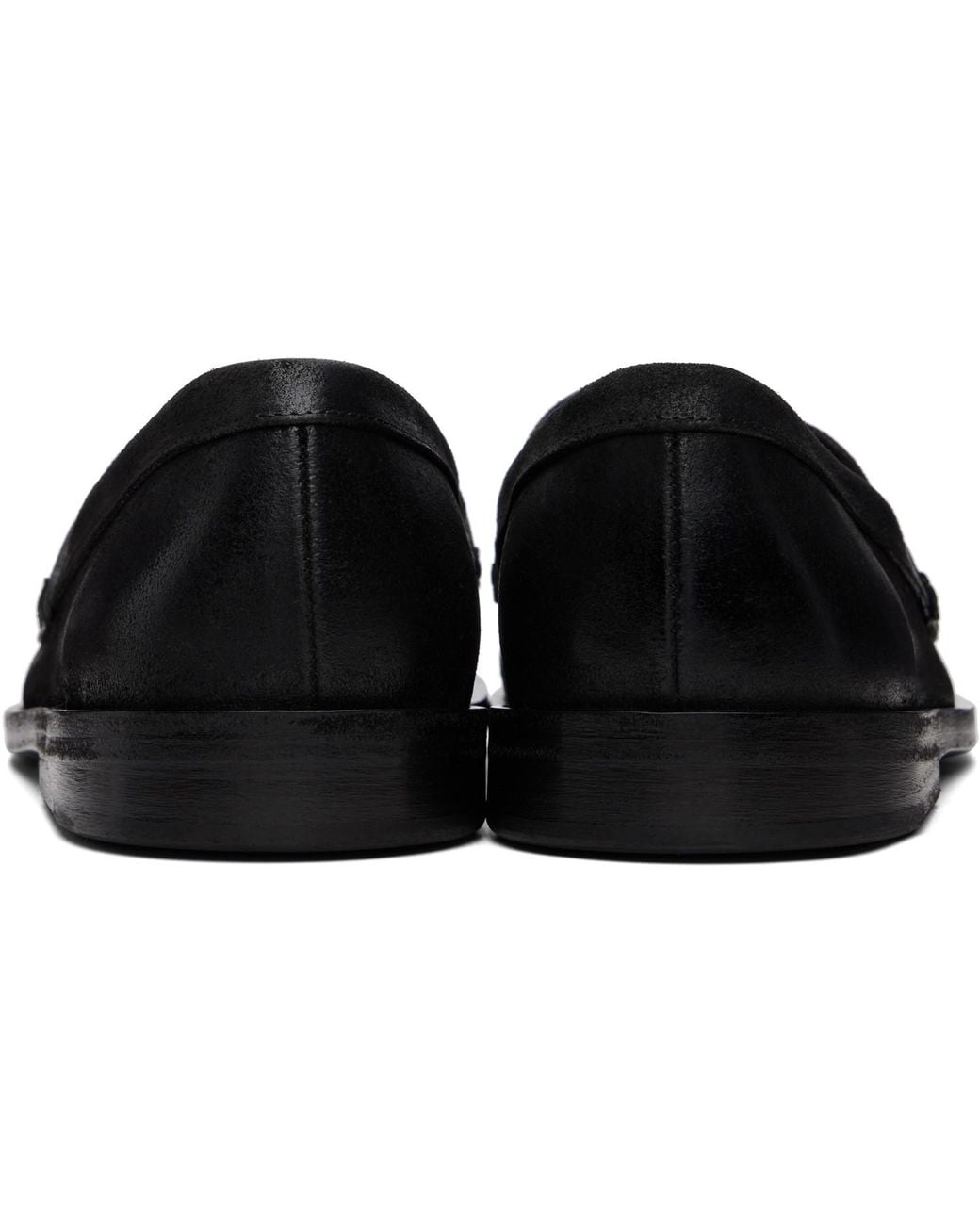 Marsèll Black Mocasso Waxed Reversed Leather Loafers for men