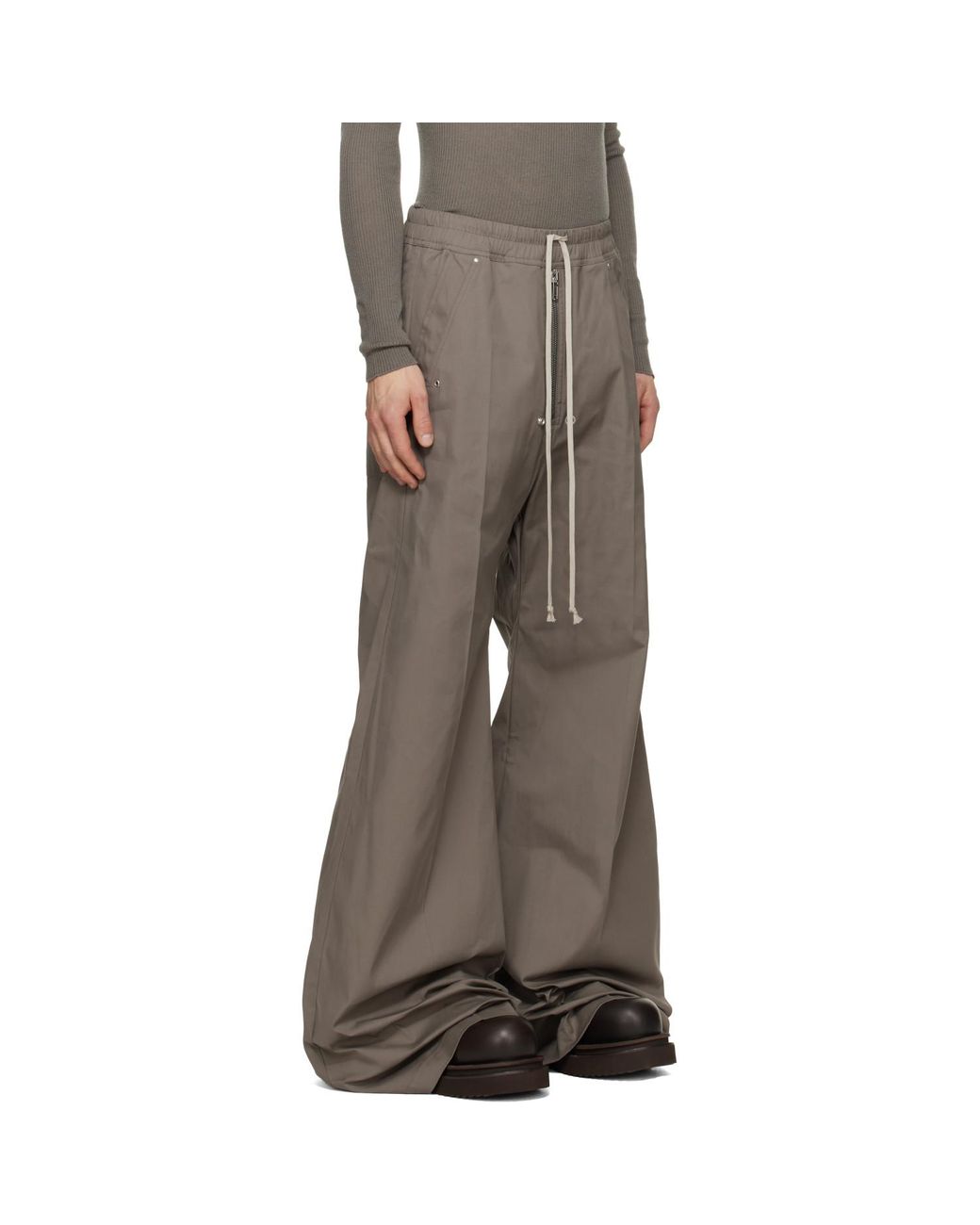 Rick Owens Brown Tower Wide Bela Trousers for men