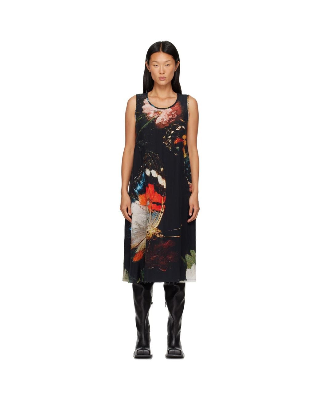 R13 Black Sleeveless Midi Dress