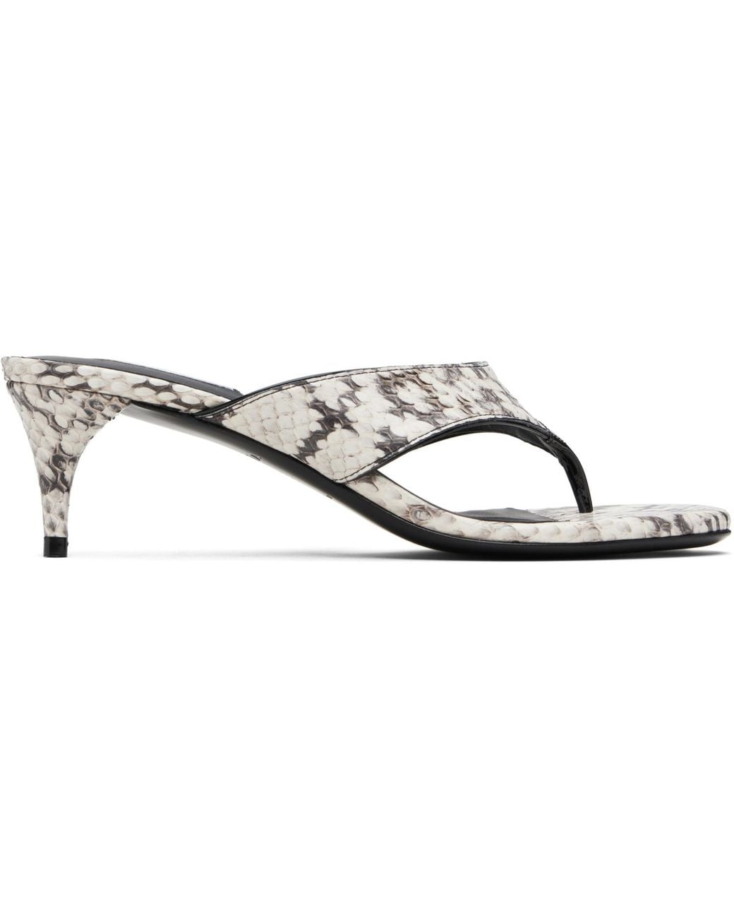 Alaïa Black Thong Elaphe Leather Mule Sandals