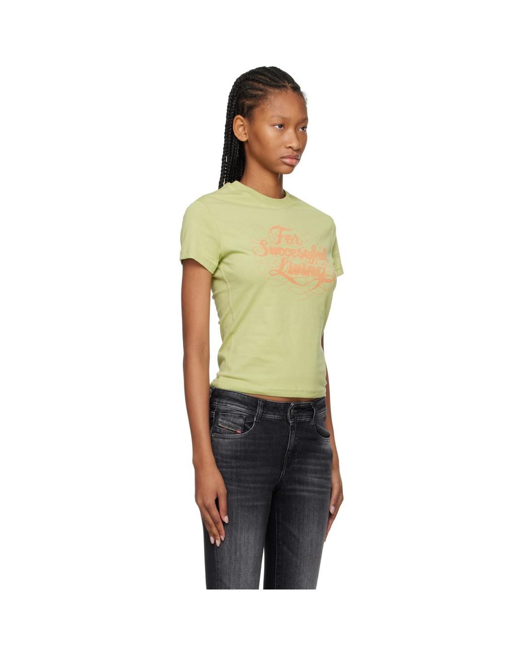 DIESEL Green Logo Print T-Shirt