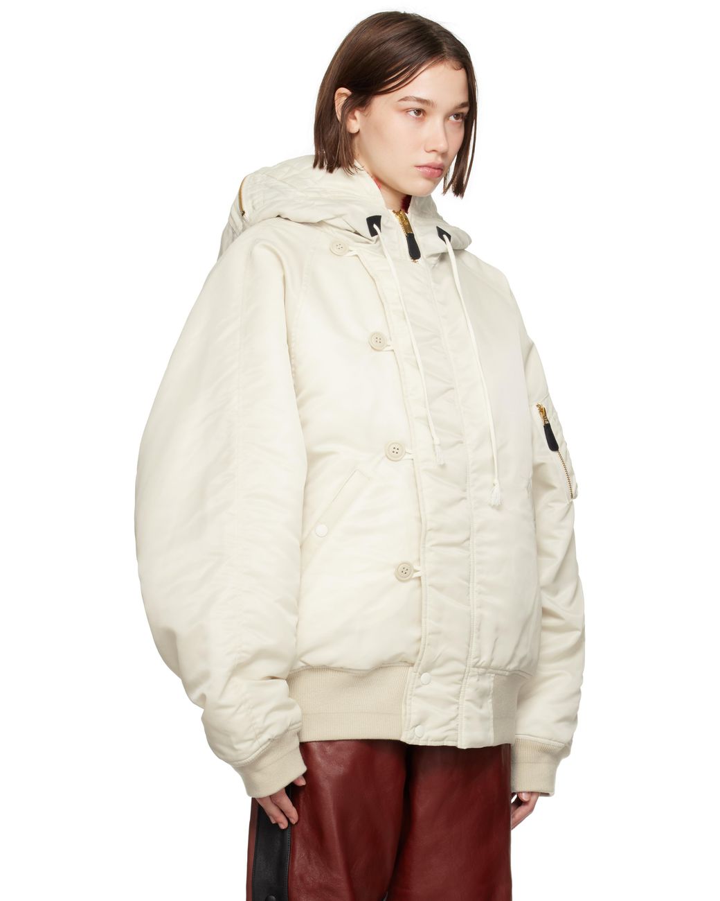 ジャケット・アウター Doublet Petal Mouth Hood Bomber Jacket Off-White Petal Mouth Hood Varsity Bomber Jacket by doublet