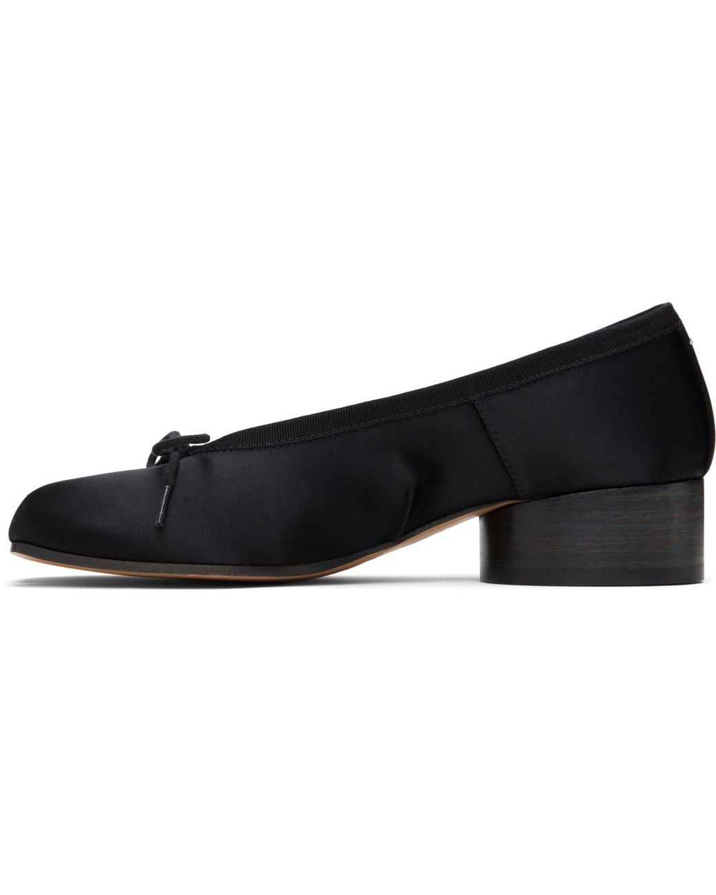 Maison Margiela Black Tabi Satin Ballerina Heels