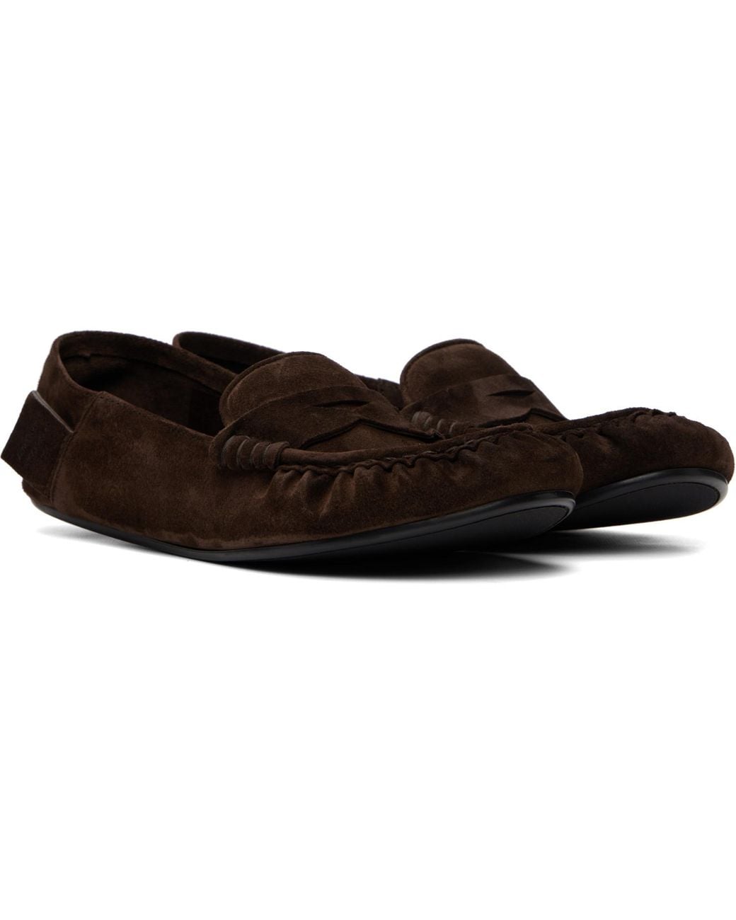 Acne Black Suede Saddle Loafers for men