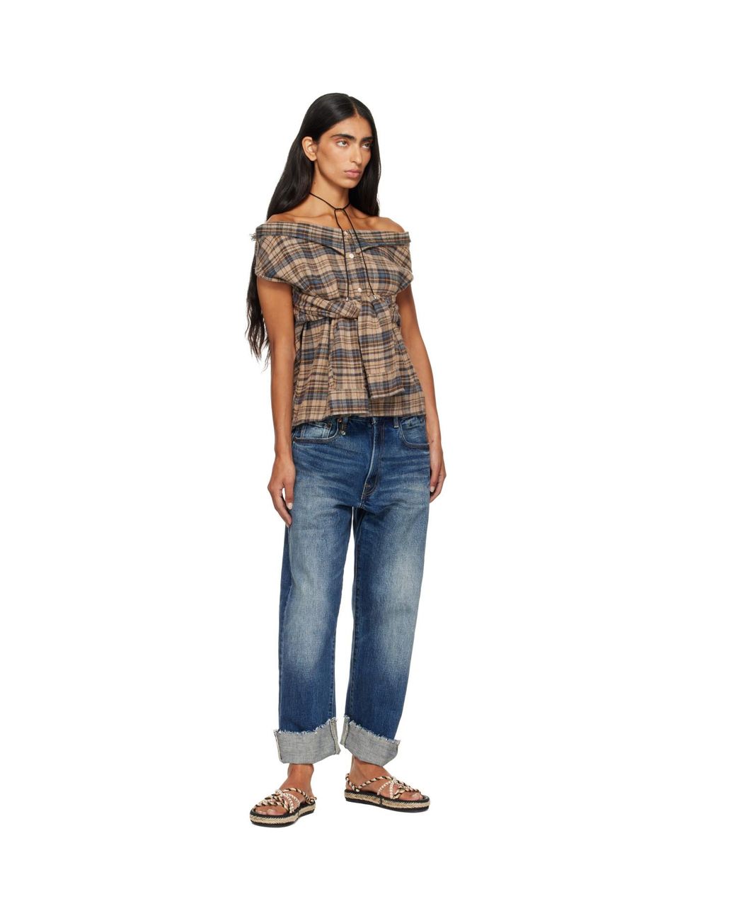 R13 Black Front Tie Shirt