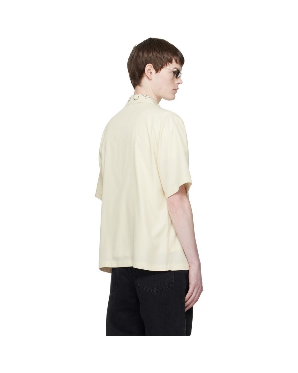 Amiri White Off- Stud Camp Shirt for men