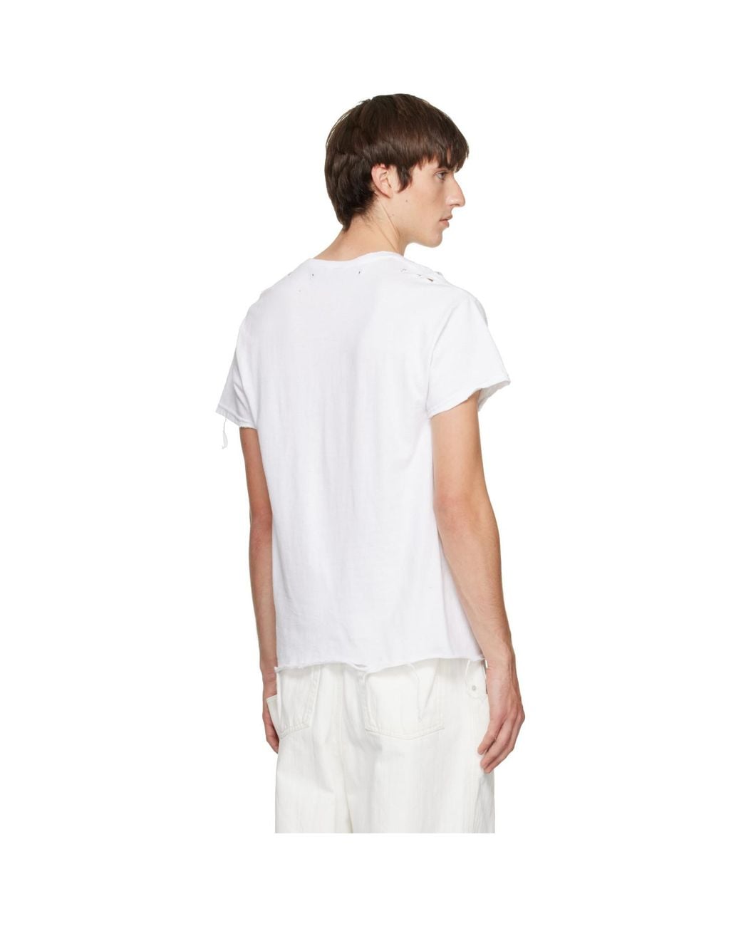 HYACYN White Distressed 'Jcf Schiller' T-Shirt for men