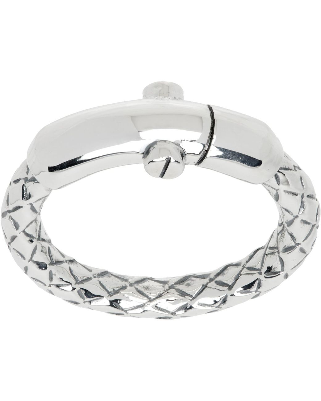 Bottega Veneta Metallic Intreccio Ring for men