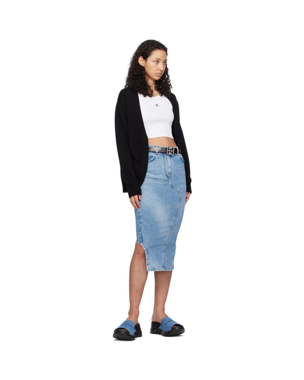 Givenchy Blue Marshmallow Wedge Logo Sandals