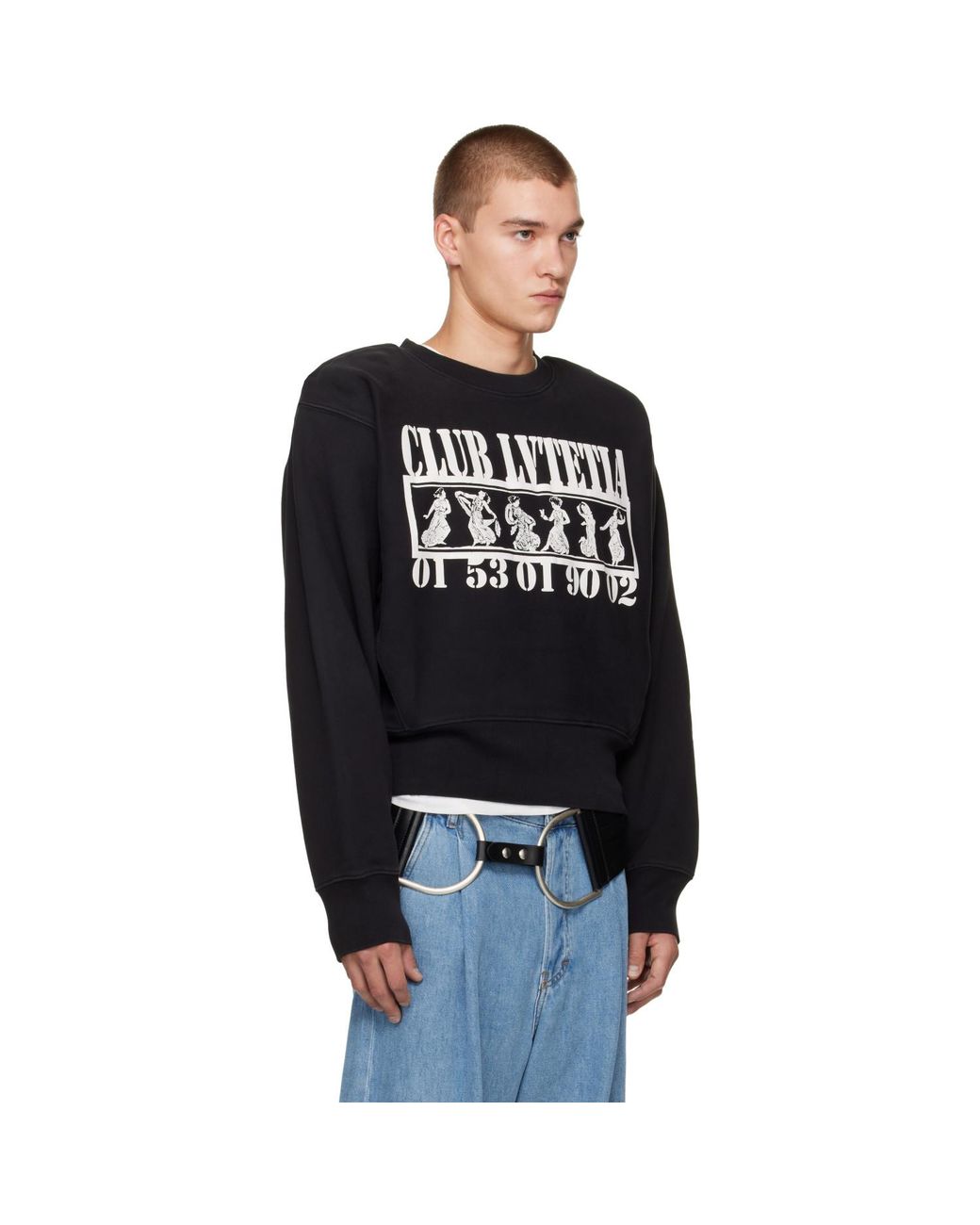 VAQUERA Black Shoulder Pad 'Club Lvtetia' Sweatshirt for men