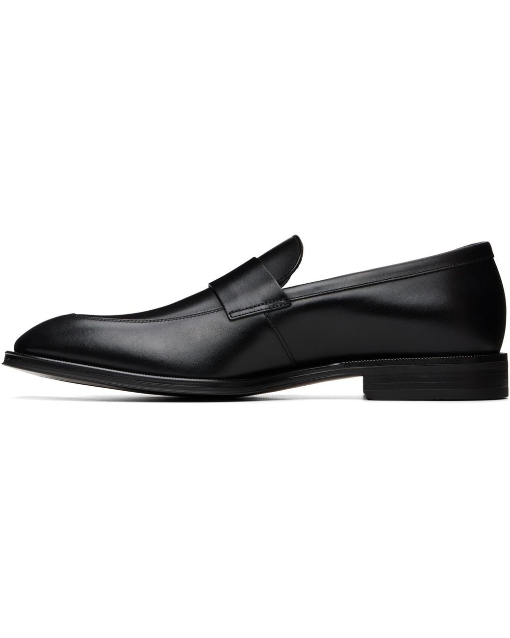 Boss Black Double B Monogram Trim Leather Loafers for men