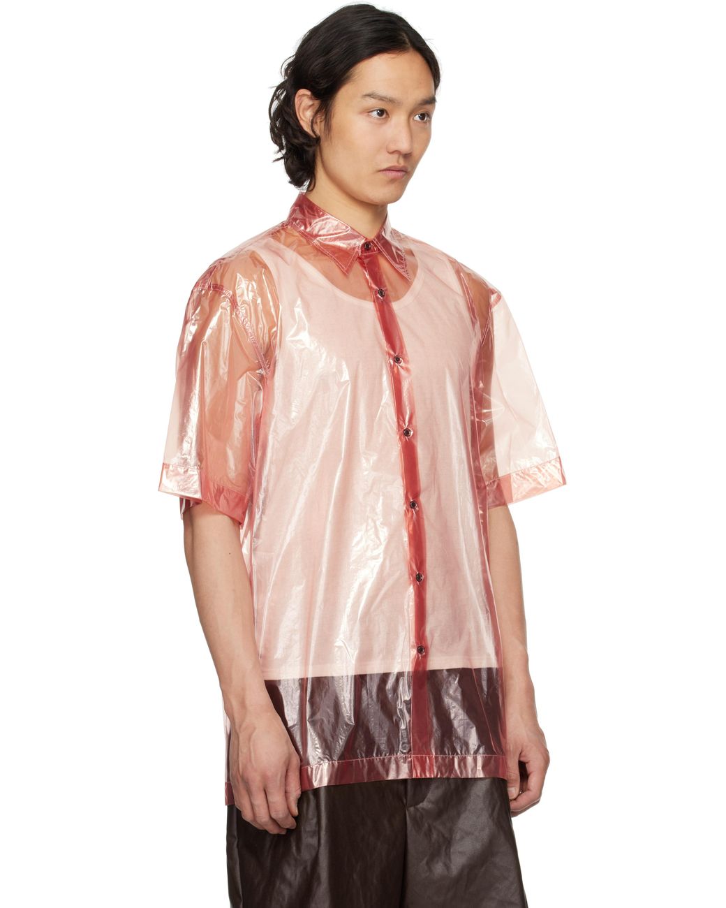 Dries Van Noten Pink Sheer Shirt for men