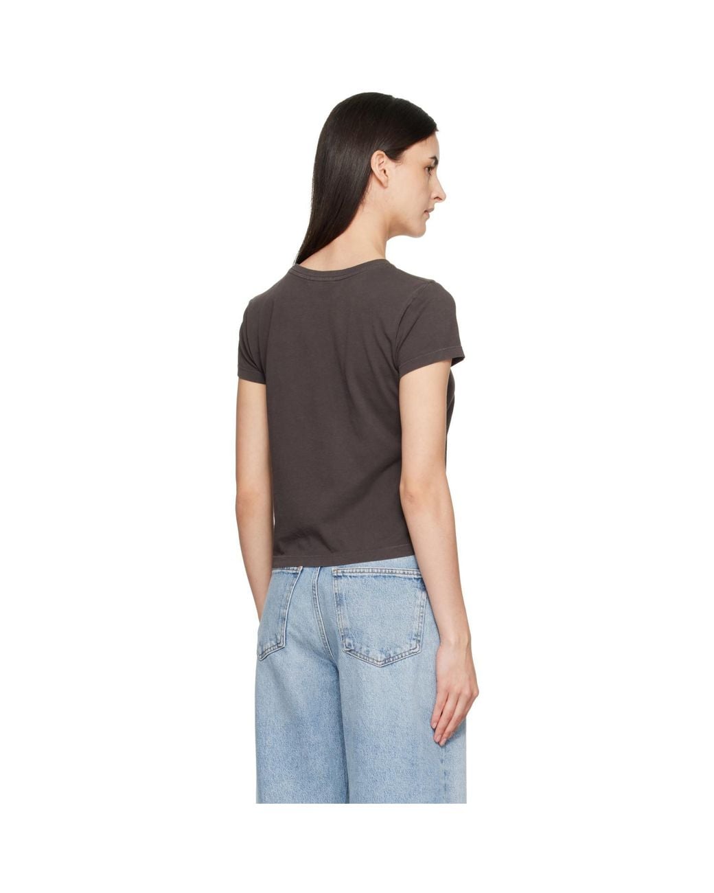 Agolde Black Long Line Adine T-Shirt
