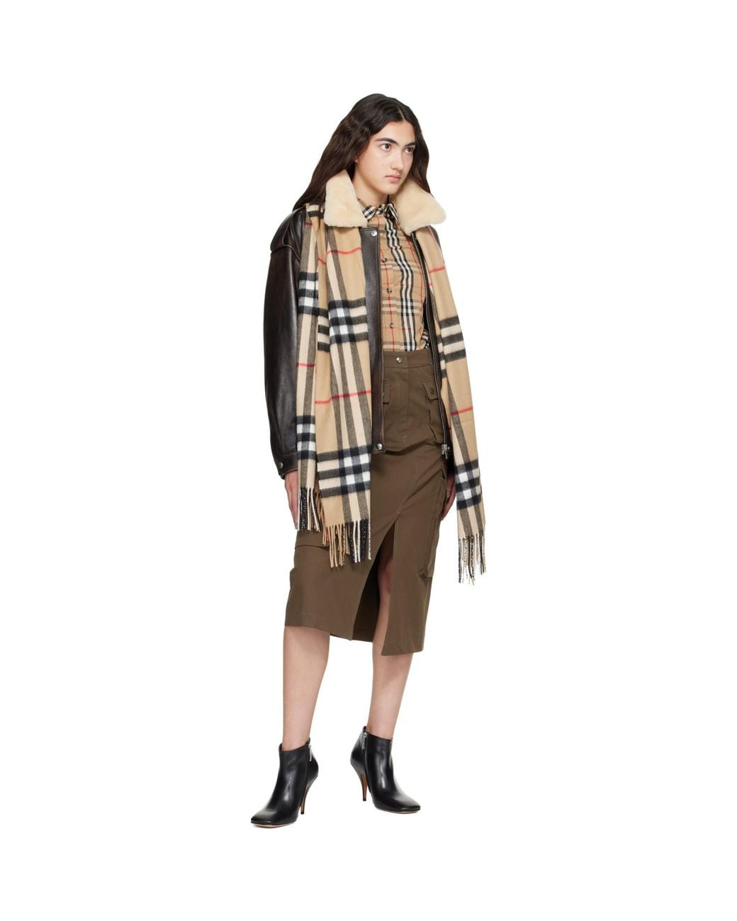 Burberry Multicolor Wide Check Cashmere Scarf