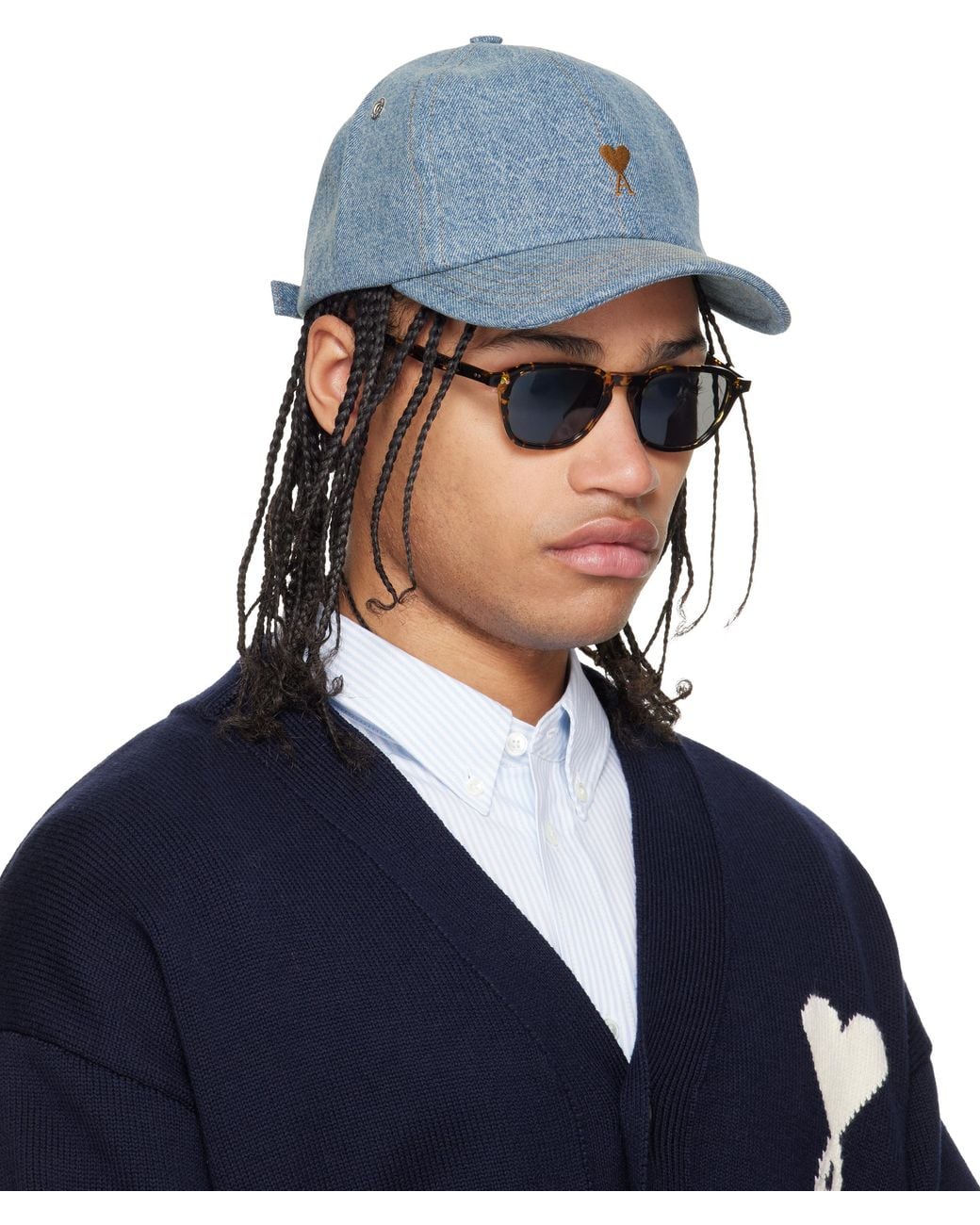 メンズ AMI ブルー Ami De Coeur Embroidery デニム キャップ Blue