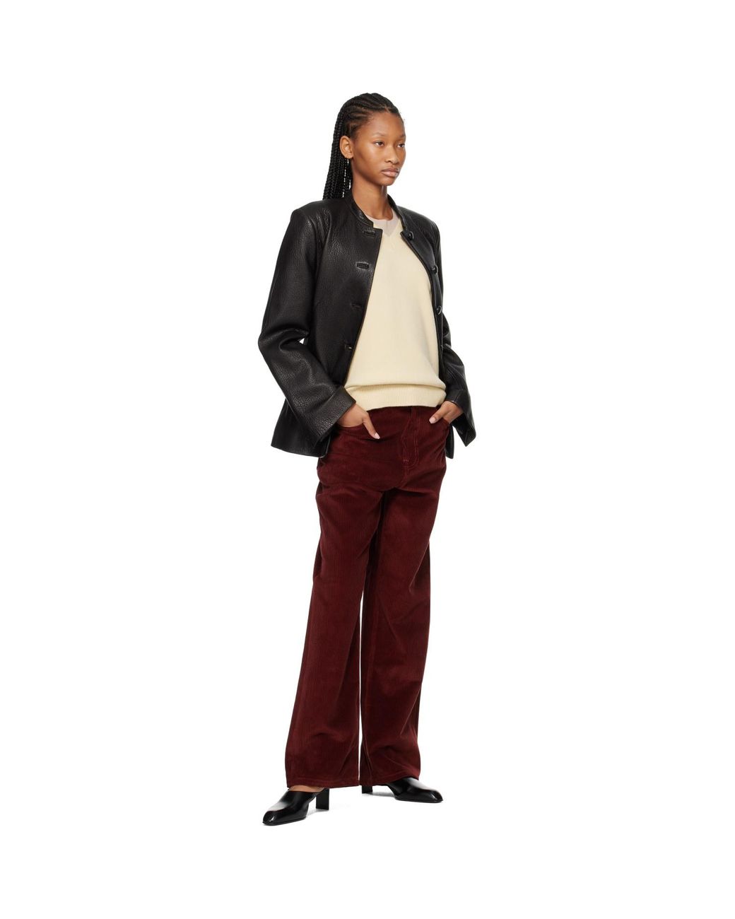 Rohe Black Shaped Grain Leather Jacket