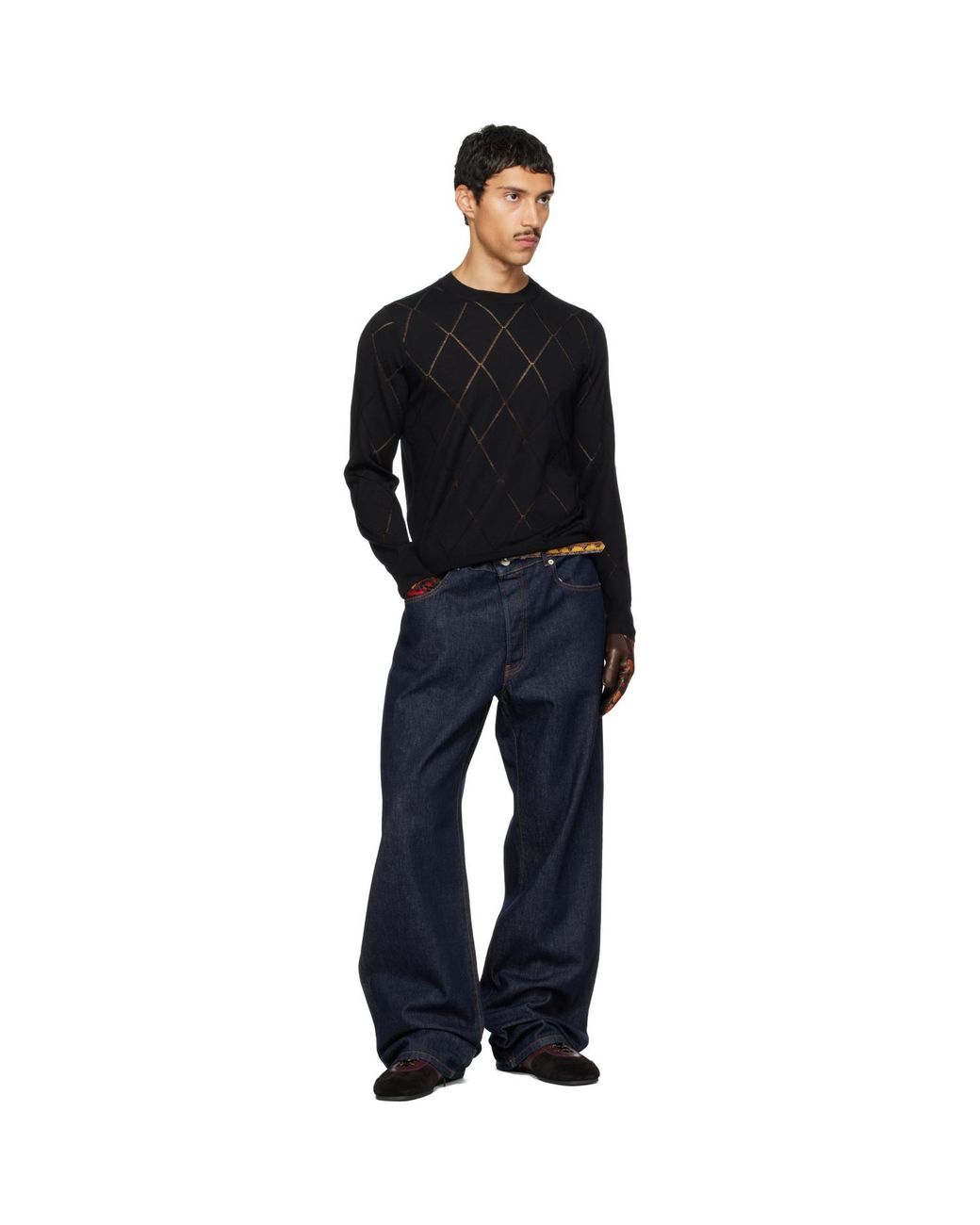 Dries Van Noten Black Wool Sweater for men