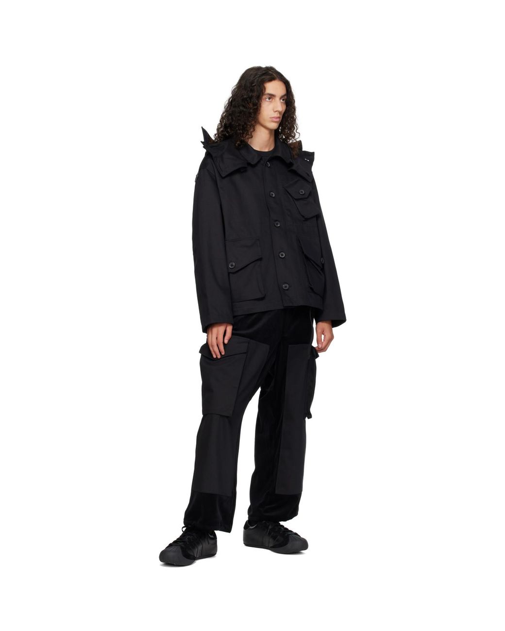 Y-3 Black Velvet Corduroy Utility Trousers for men