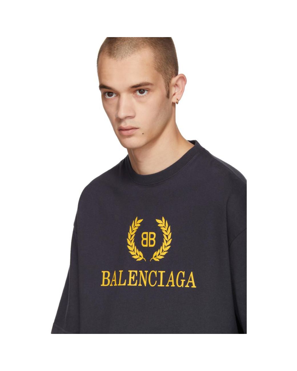 Balenciaga Navy Bb T-shirt in Blue for Men | Lyst