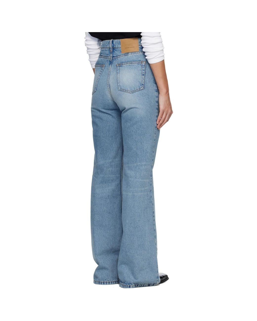 AMI Blue Cotton Flare Fit Jeans