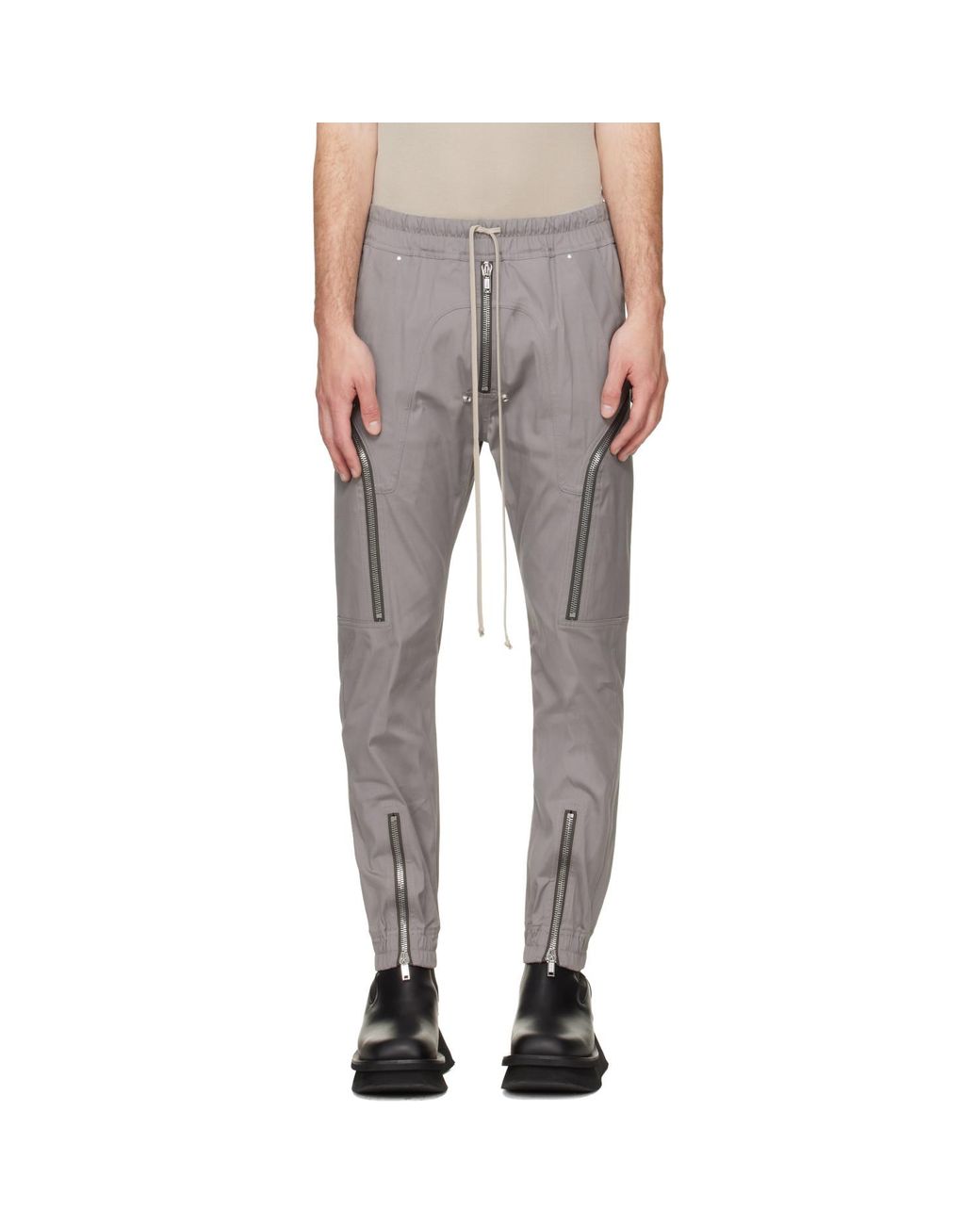 Rick Owens Gray Tower Heizer Cargo Pants for men
