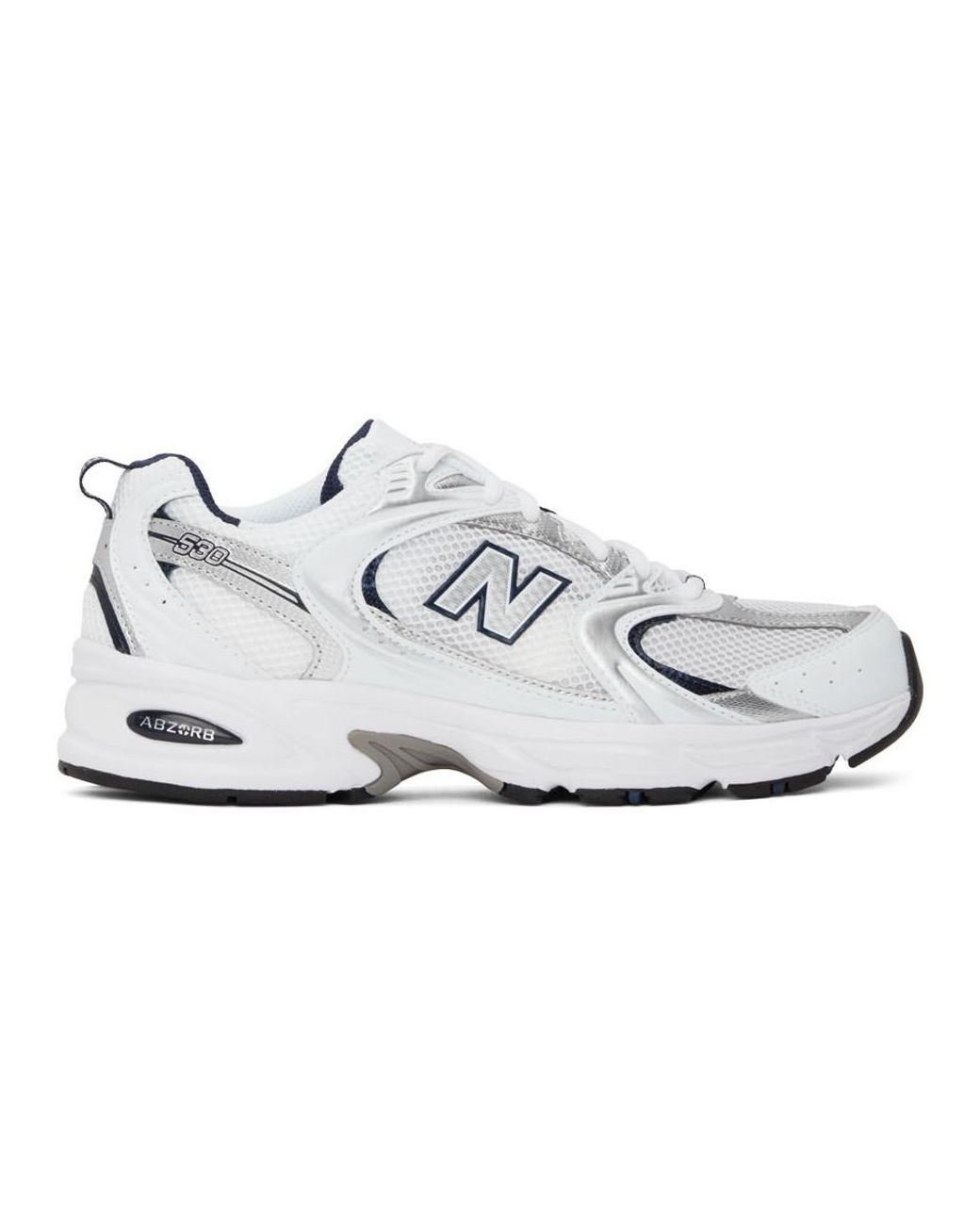 New Balance Rubber Silver And White 530 Sneakers in Metallic - Lyst