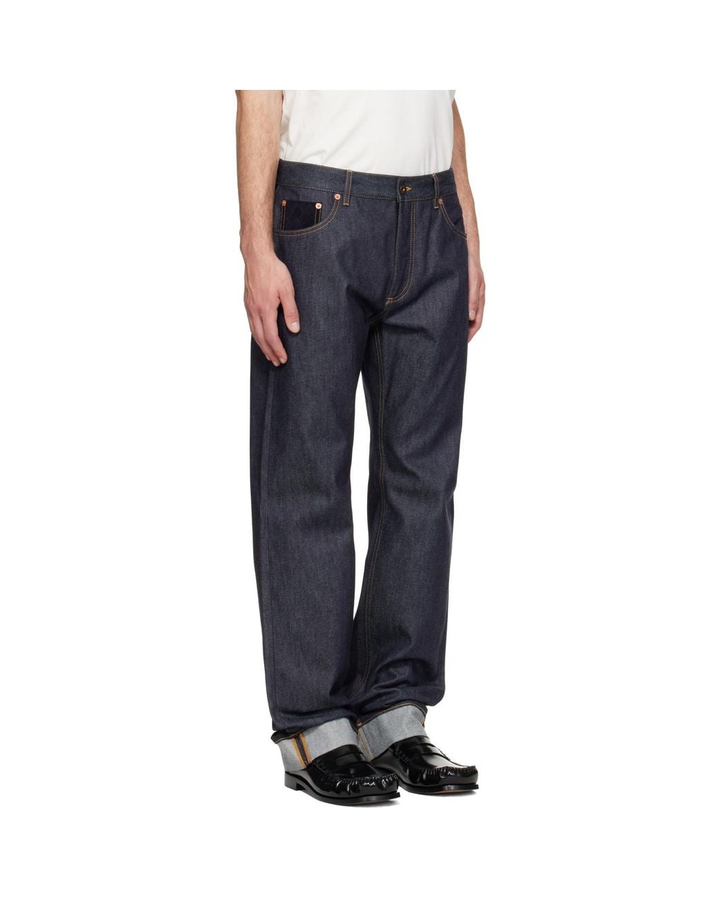 Bottega Veneta Blue Rolled Cuffs Jeans for men