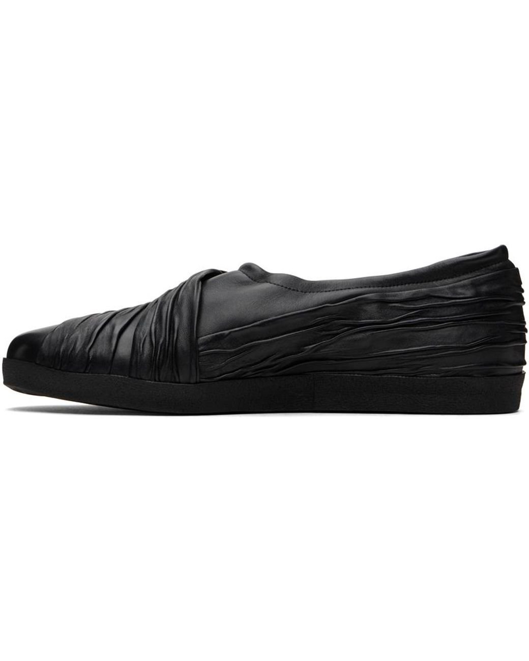 Kiko Kostadinov Black Wrinkled Slip-on Loafers for Men | Lyst