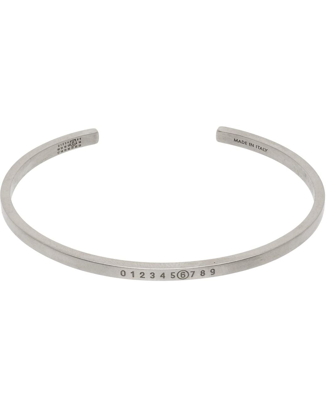 MM6 by Maison Margiela Black Numeric Minimal Signature Cuff Bracelet for men