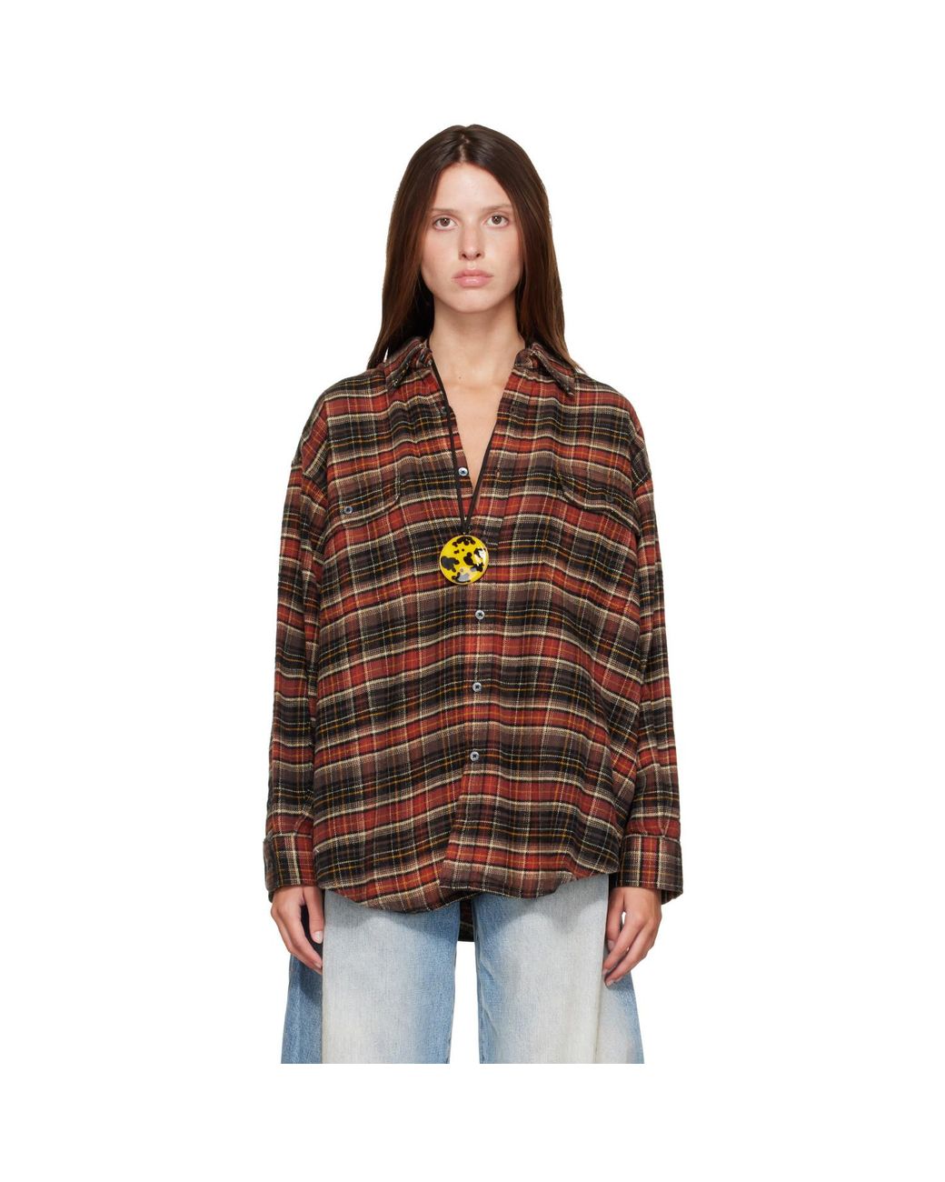 R13 Brown Boyfriend Shirt