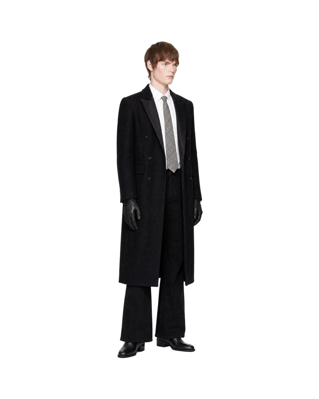 Ernest W. Baker Black Double Breasted Coat for men