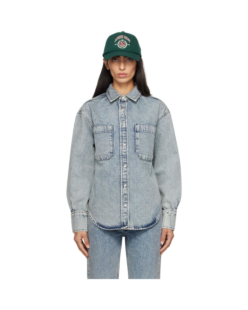 Anine Bing Blue Samy Denim Shirt