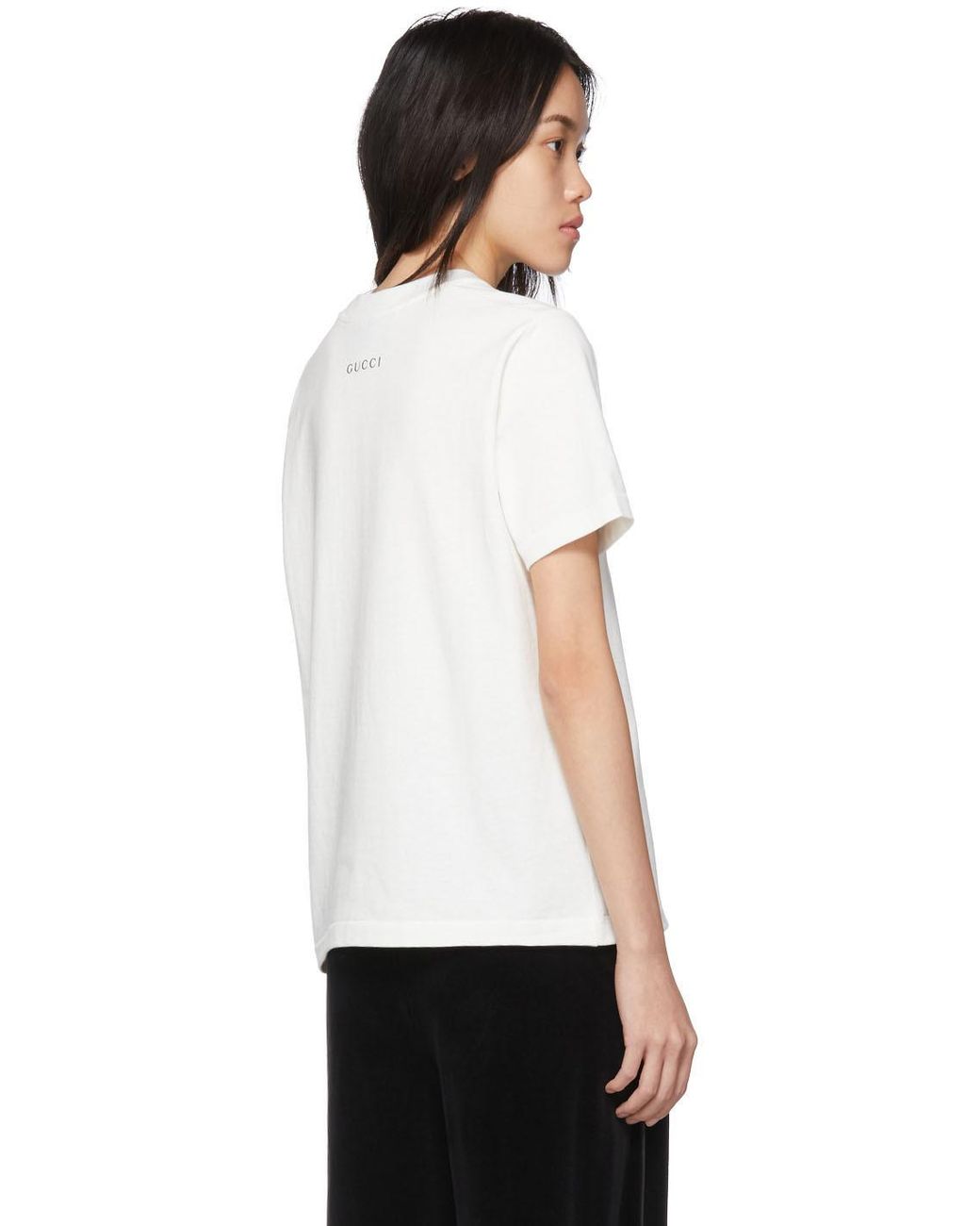 Gucci T-shirt With GG Apple Print in White | Lyst