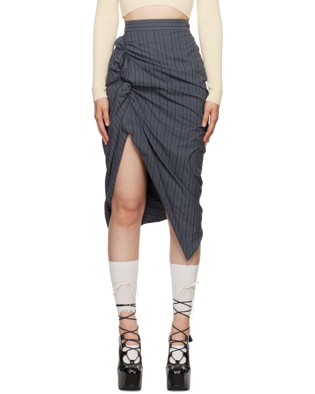 Vivienne Westwood Women's Denim Midi Skirt Blue