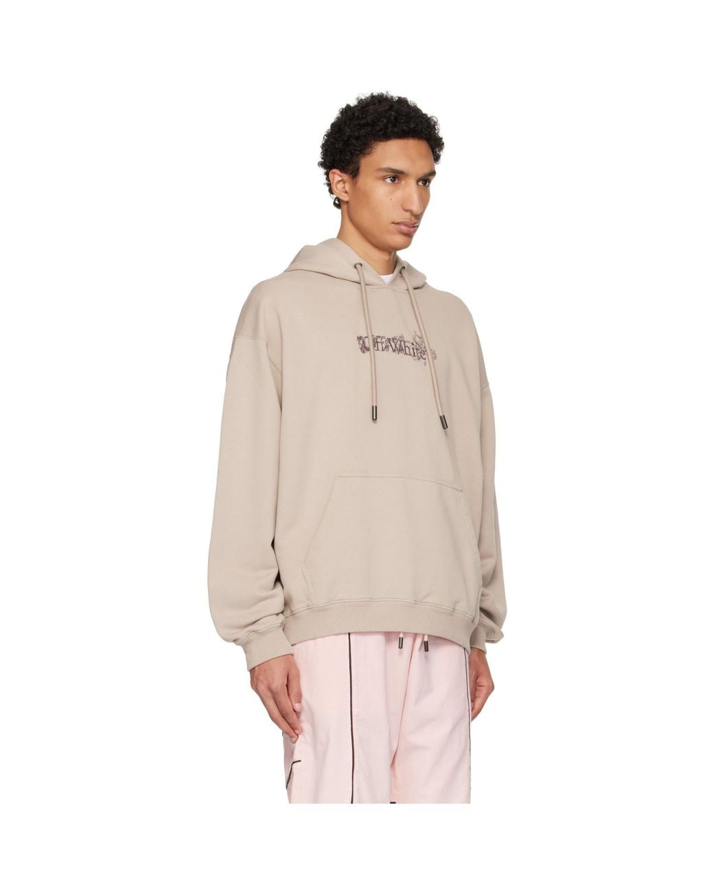 Off-White c/o Virgil Abloh Brown Heraldic Arrow Skate Hoodie for men