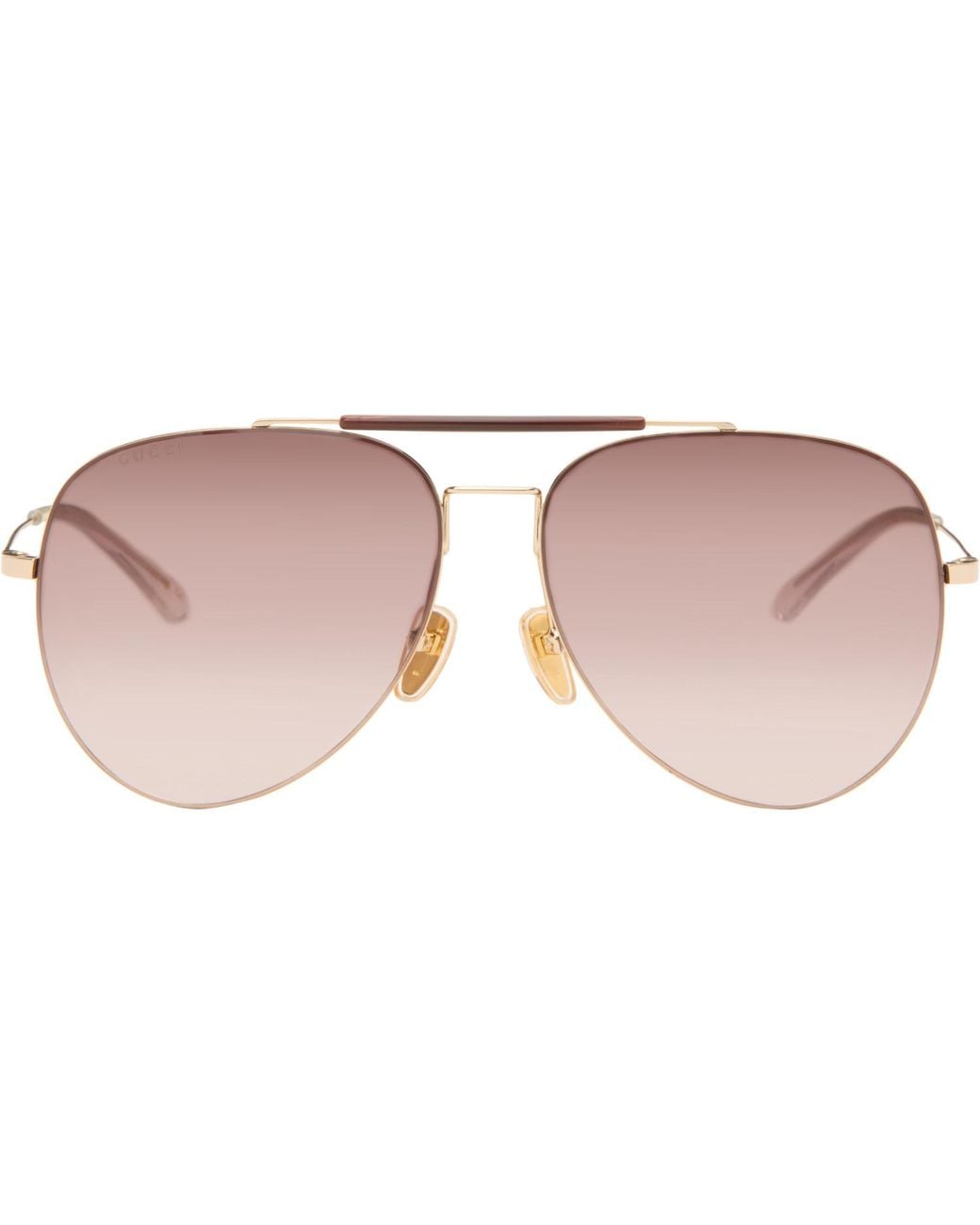 Gucci Brown Aviator Frame Sunglasses