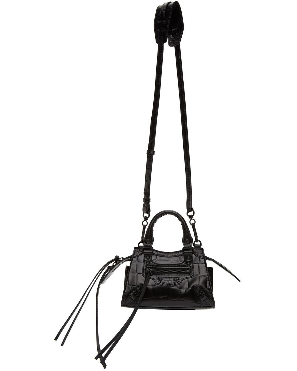 Sac embossé façon croco nano neo classic Balenciaga en coloris Noir | Lyst