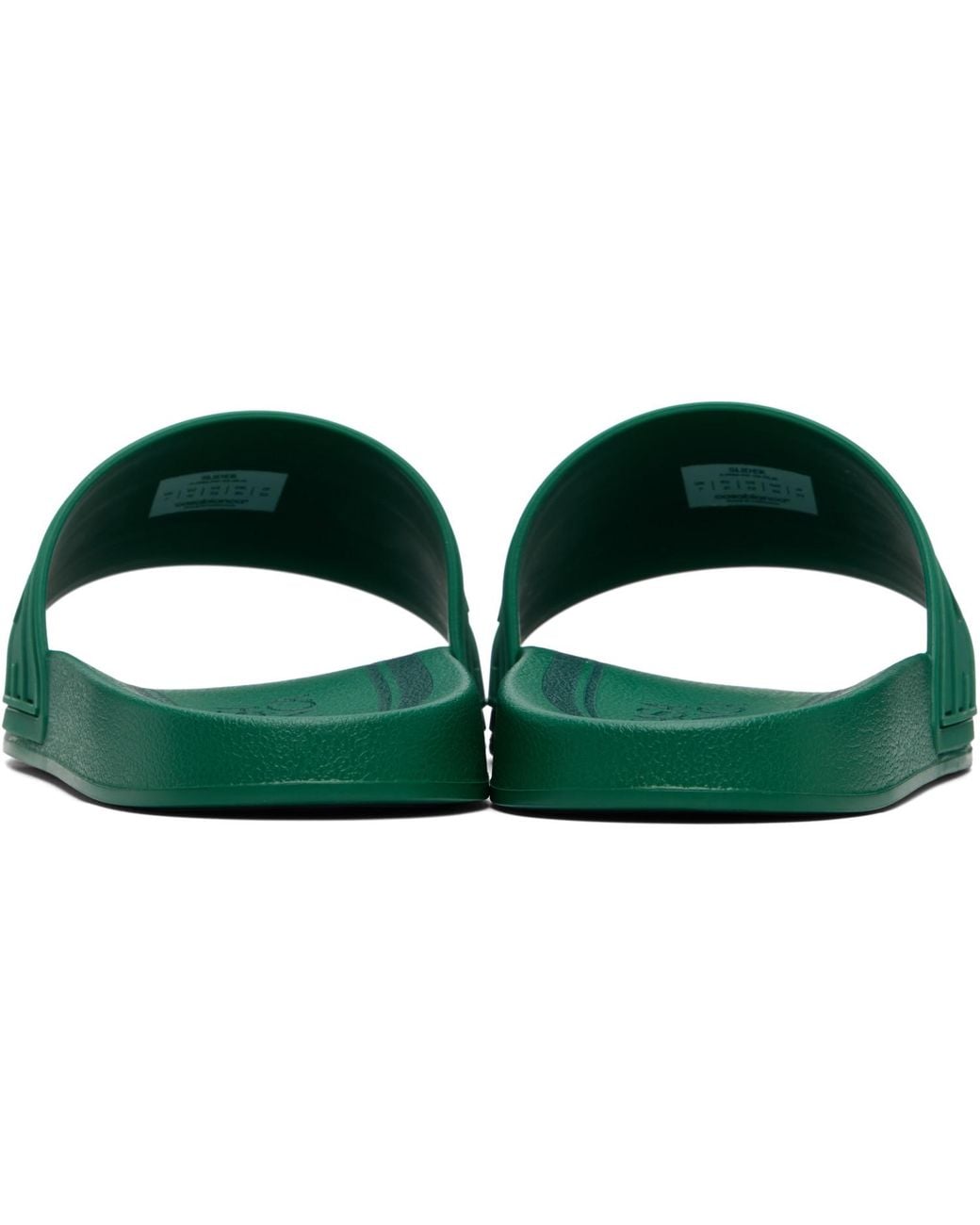 Casablanca Green Embossed-Logo Pool Slides for men